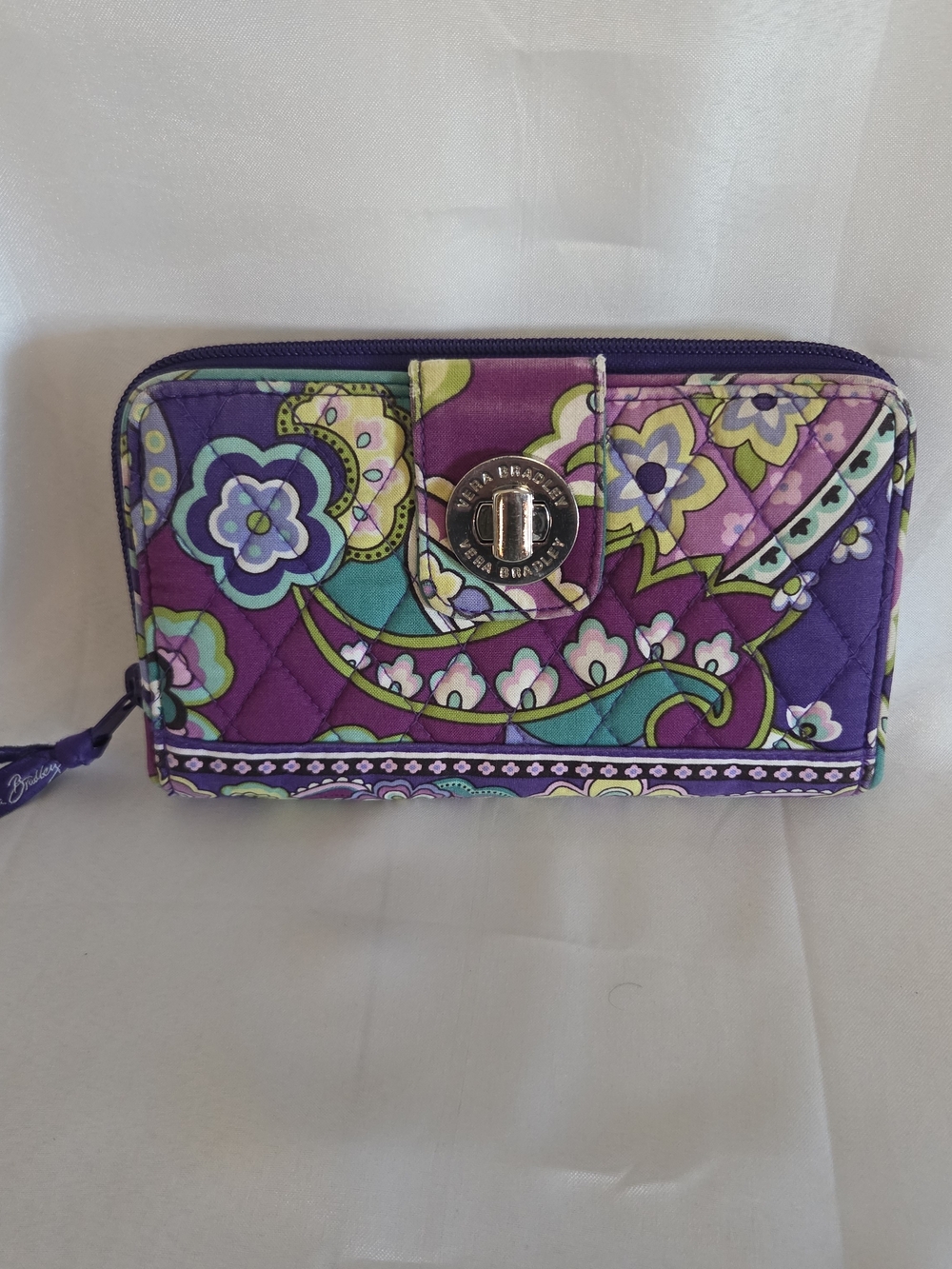 Vera Bradley Purple Quilted Turnlock Wallet